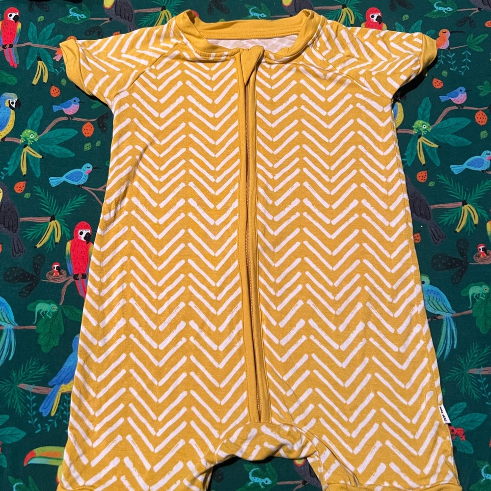 Little Sleepies Yellow and White One Piece